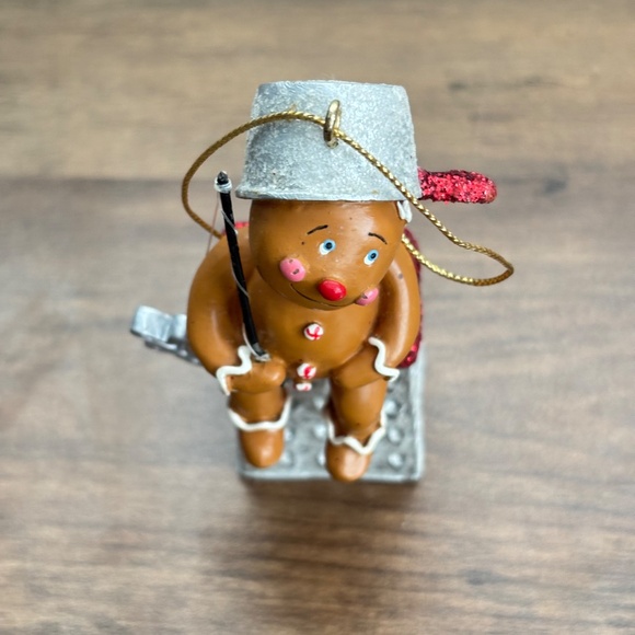 Kurt S Adler GINGERBREAD Man Christmas Ornament Kitchen Cheese Grater Fishing 4" - Picture 2 of 8
